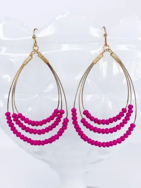 FuchsiaTear Drop Earring