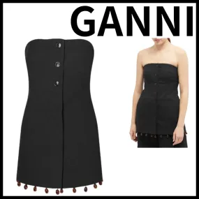 Ganni  |Casual Style Sleeveless Cotton Tanks & Camisoles