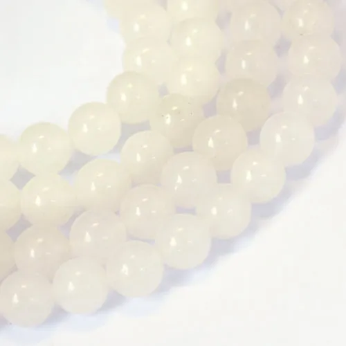 Gemstone Beads, White Jade, Natural, Round, 8mm