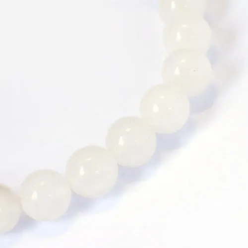 Gemstone Beads, White Jade, Natural, Round, 8mm