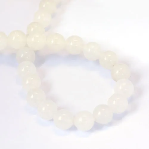 Gemstone Beads, White Jade, Natural, Round, 8mm