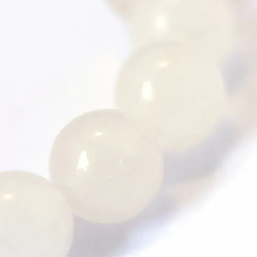 Gemstone Beads, White Jade, Natural, Round, 8mm