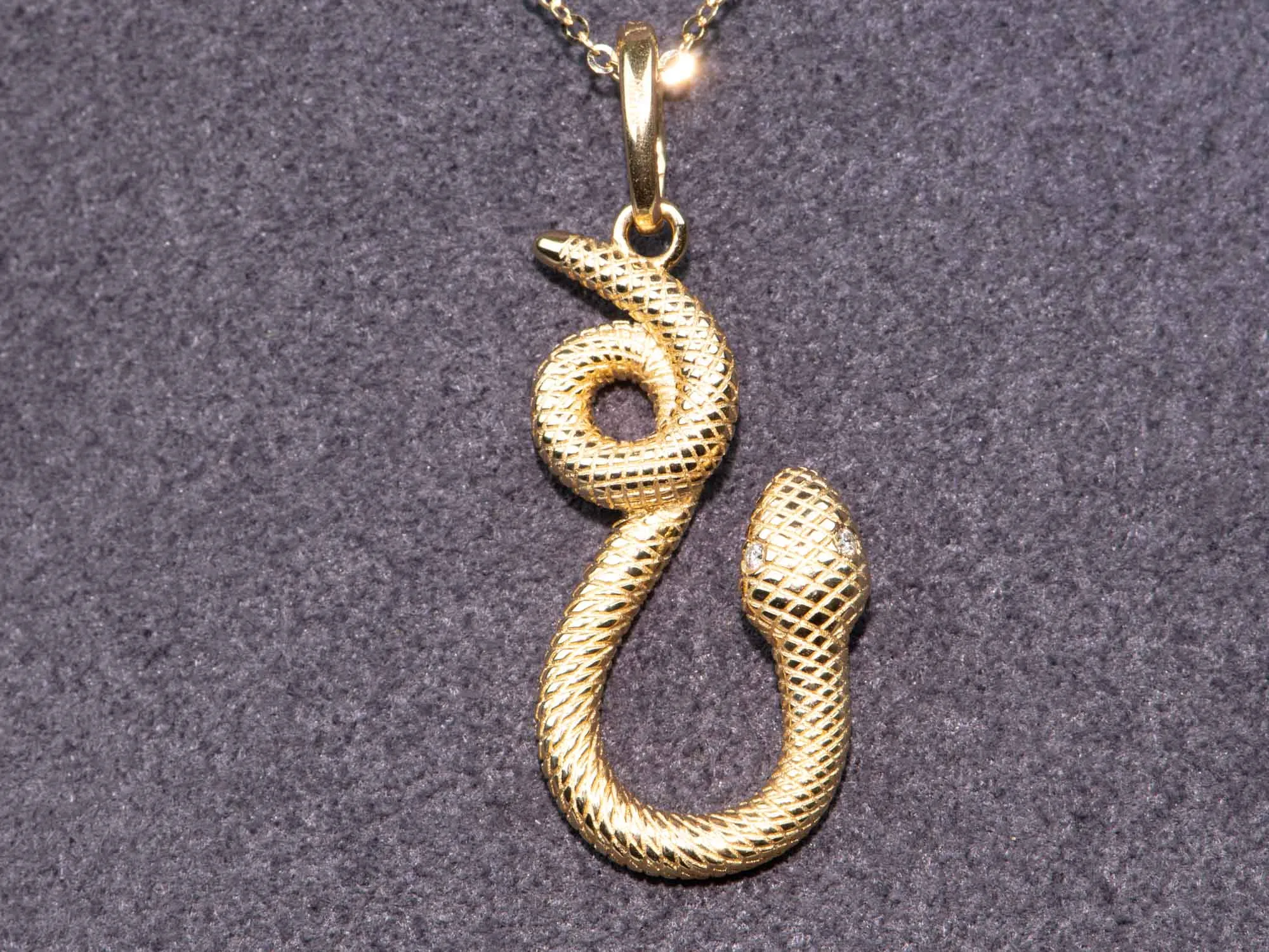 Genuine 14K Gold Large Snake Coil Necklace Bracelet Hook Clasp M4032