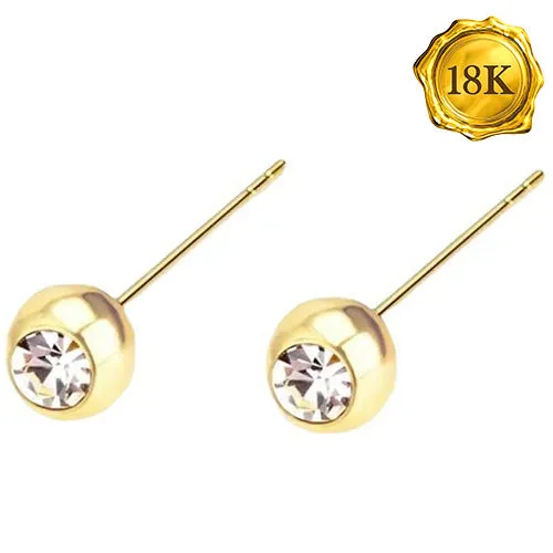 GENUINE DIAMOND 18KT SOLID GOLD EARRINGS STUD