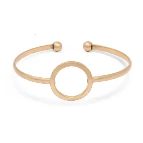 Geometric Bangle-Circle Antique Gold Tone