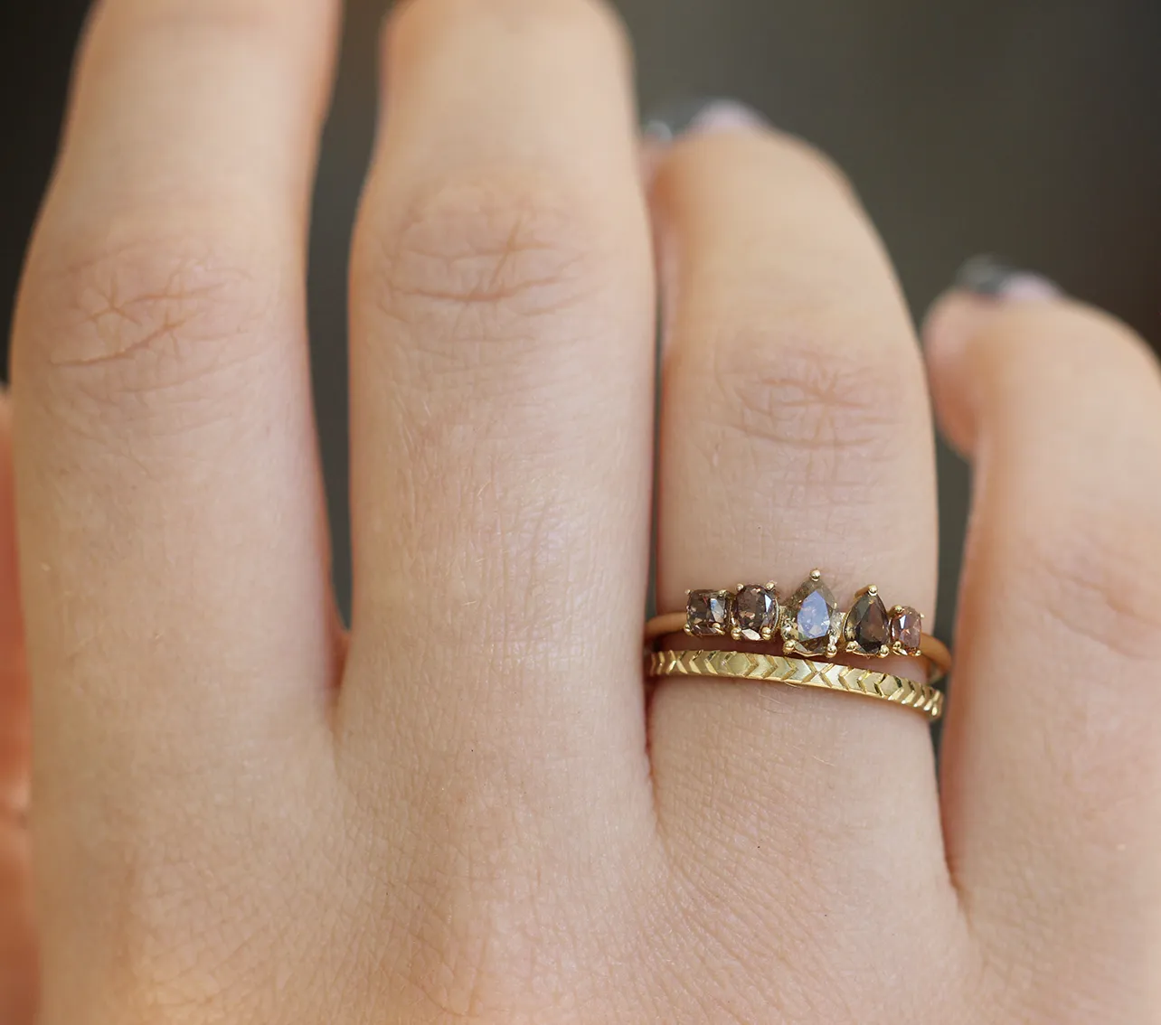 Geometric Wedding Ring - Pattern Gold Ring