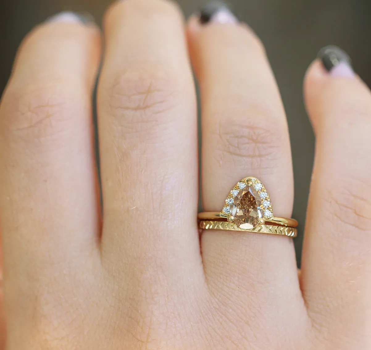 Geometric Wedding Ring - Pattern Gold Ring