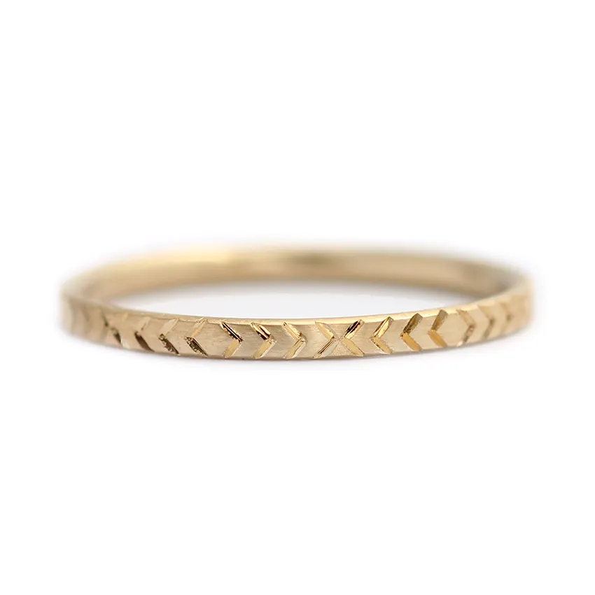 Geometric Wedding Ring - Pattern Gold Ring