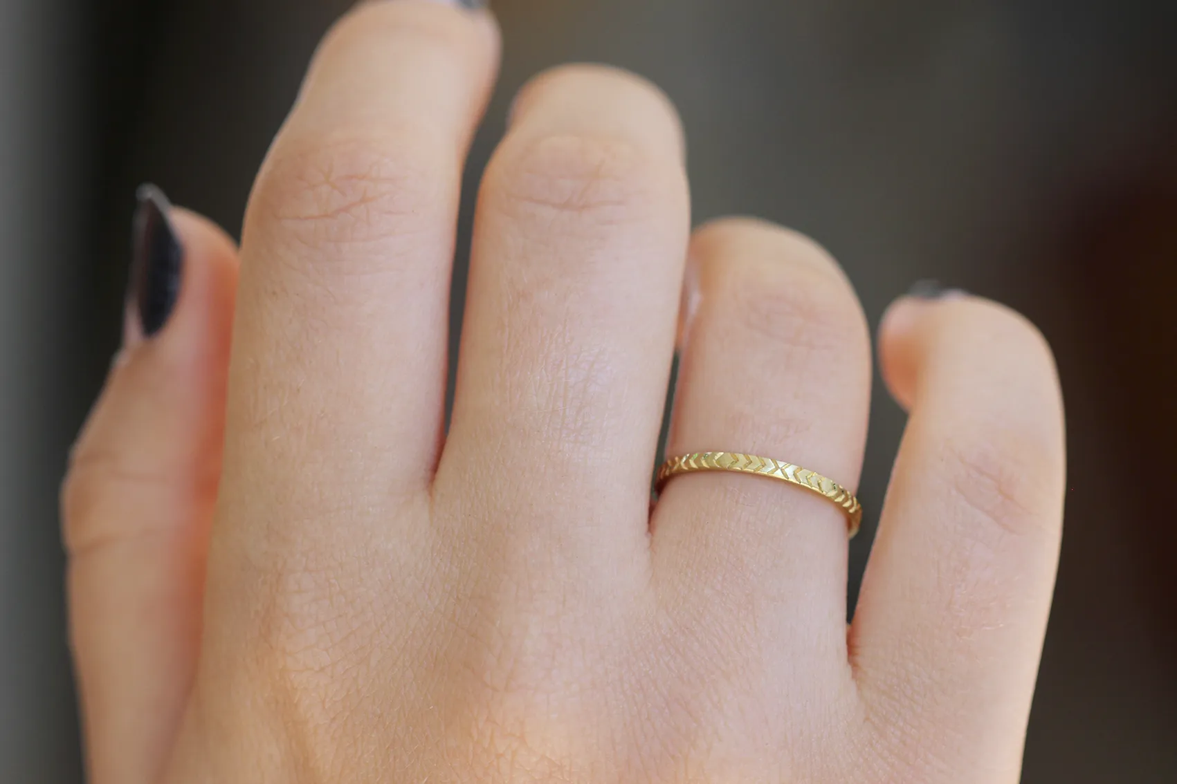 Geometric Wedding Ring - Pattern Gold Ring