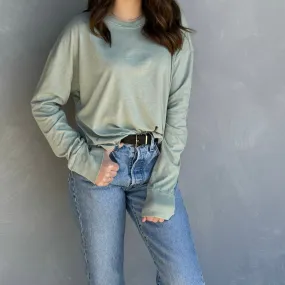 Girl Next Door Oversized Top Sage