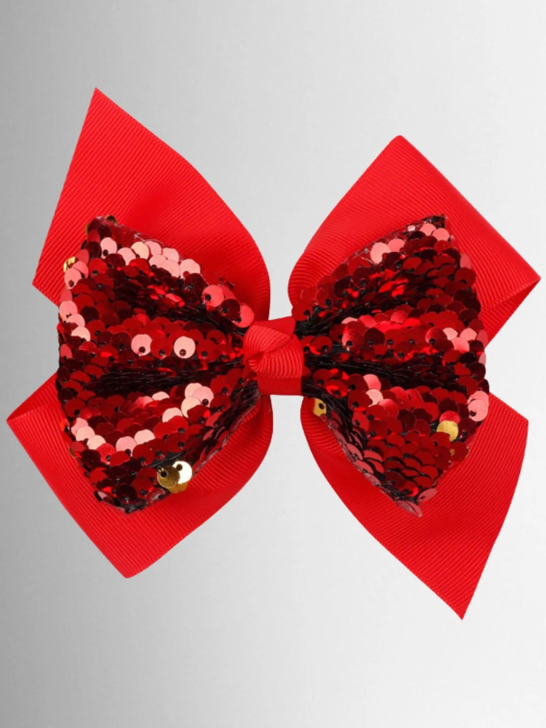 Girls 5 Sequined Bow Hair Clip (8 Color Options)