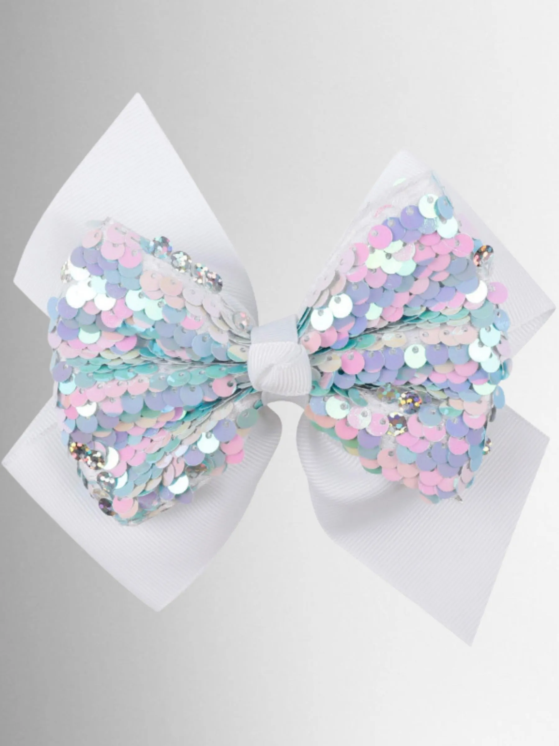 Girls 5 Sequined Bow Hair Clip (8 Color Options)