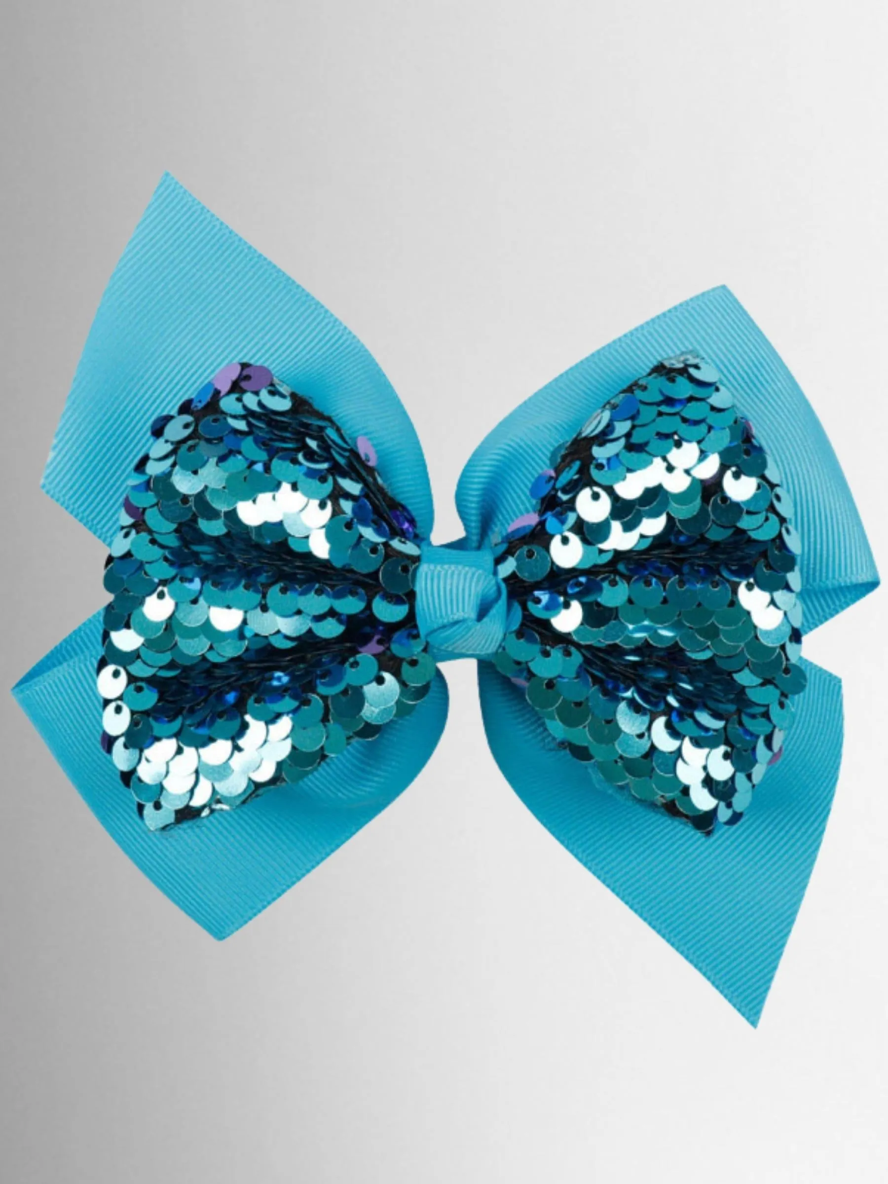 Girls 5 Sequined Bow Hair Clip (8 Color Options)