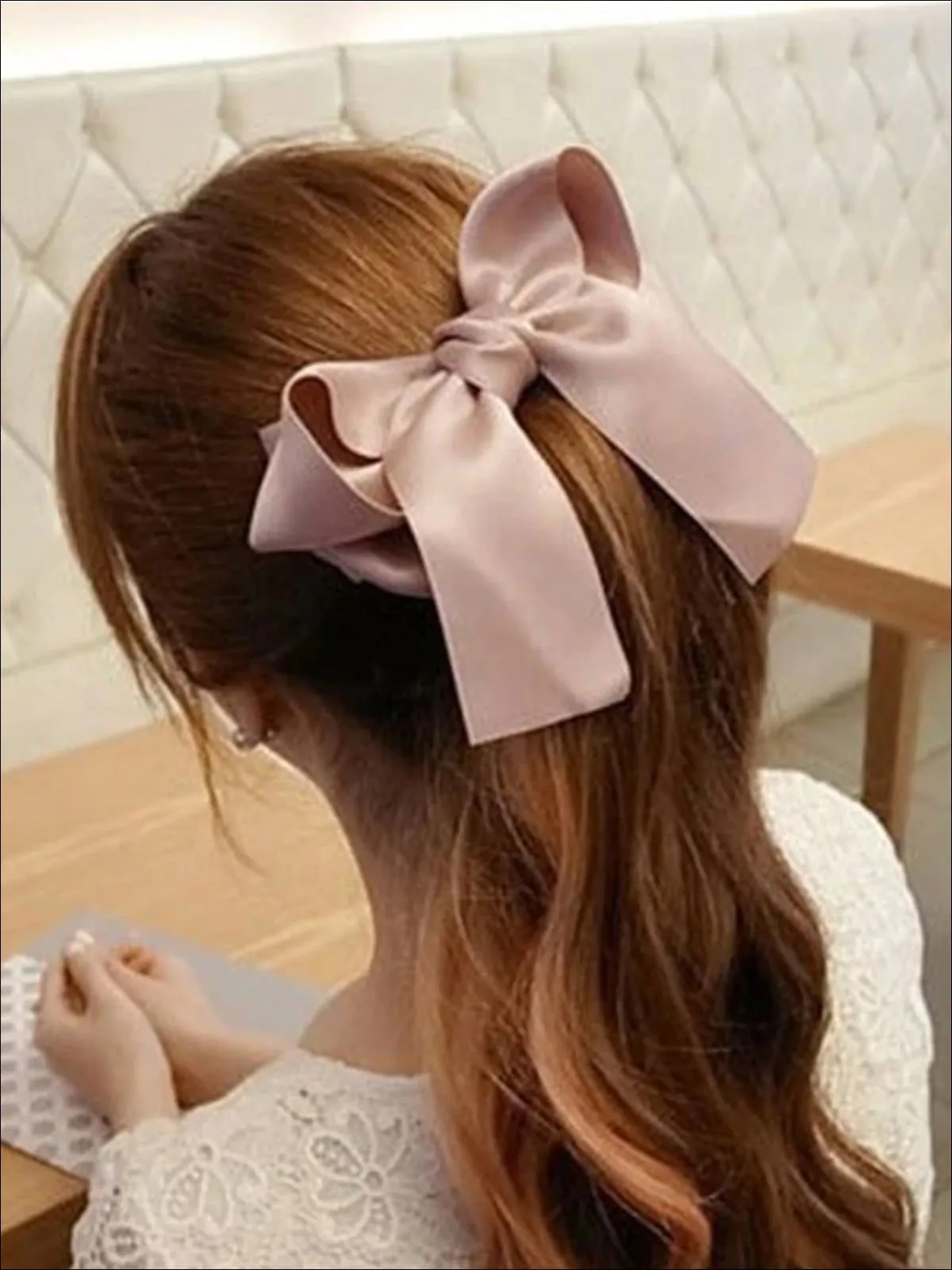 Girls Satin Large Bow Hair Clip