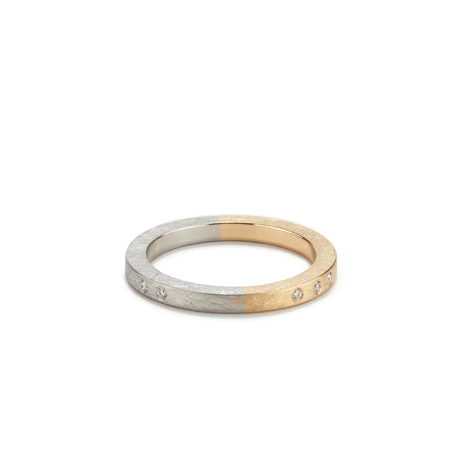 Gold & Platinum Band with Diamonds