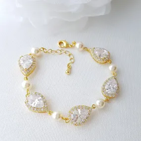 Gold and Pearl Bracelet-Emma