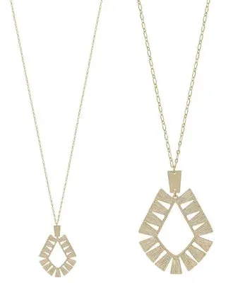 Gold Geometric Diamond Shaped Necklace