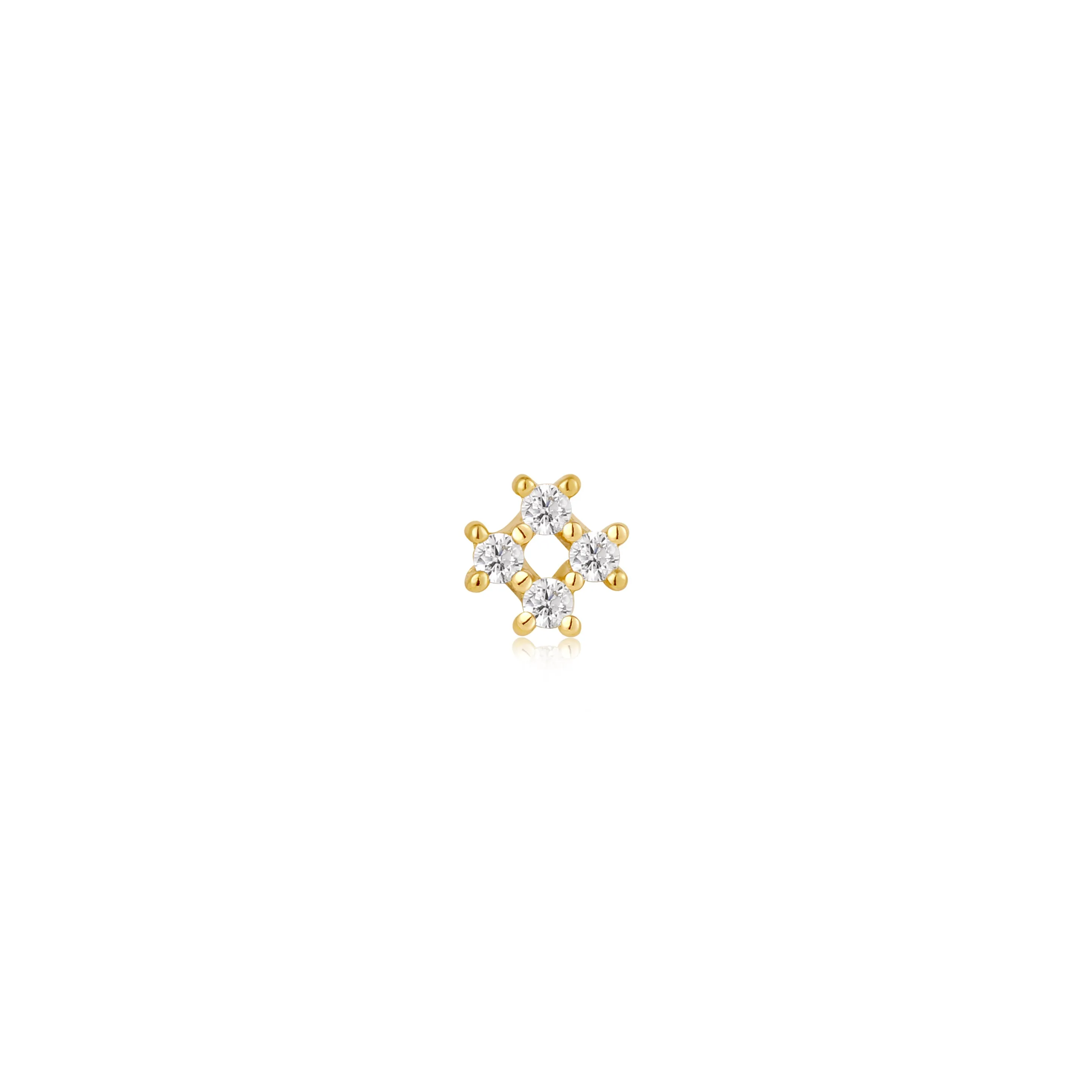 Gold Sparkle Cross Barbell Single Earring