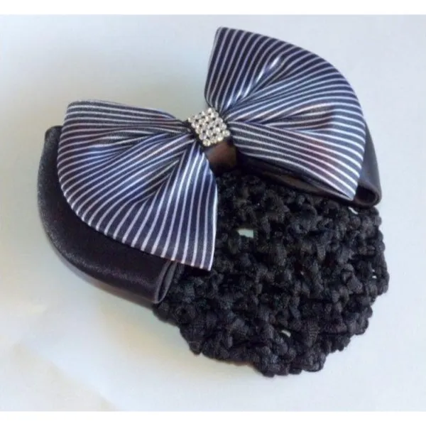 Hair Clip with Net Bianca Striped