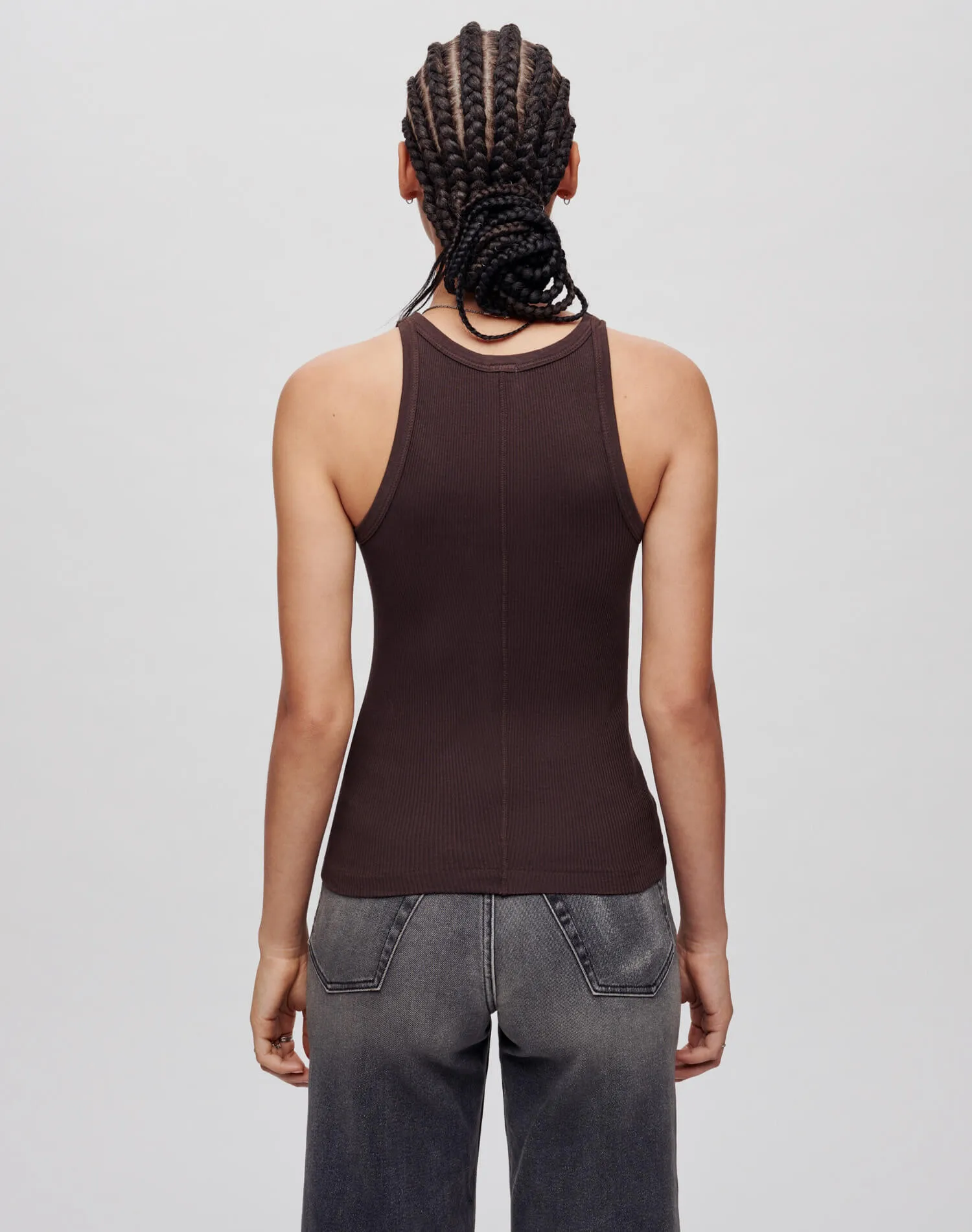 Hanes Ribbed Tank - Cocoa