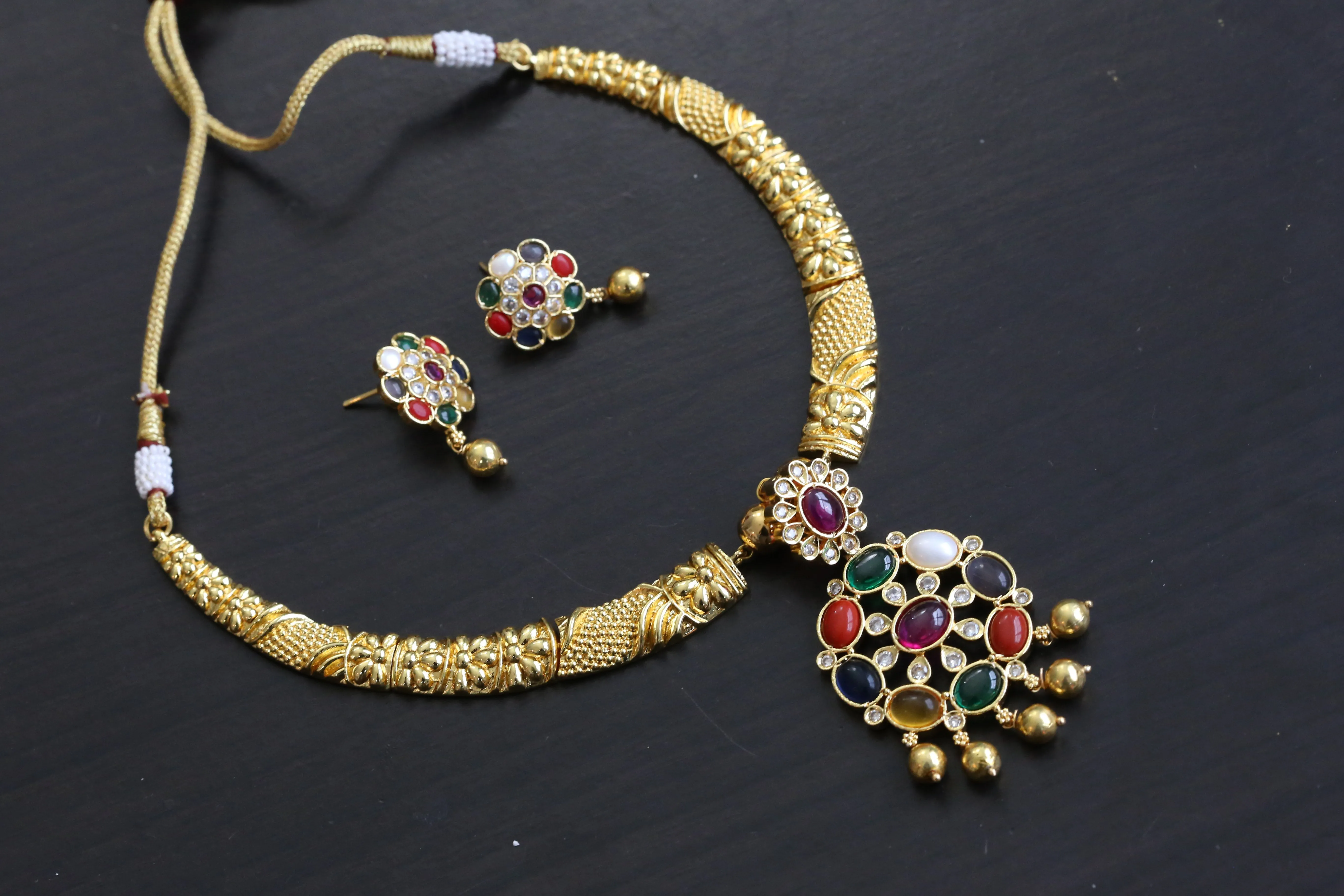 Hasli Navratan  Necklace Set