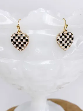 Heart Checked Earring