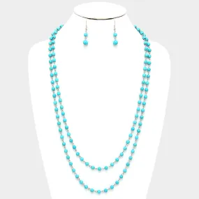 iLLASPARKZ 60 Long turquoise bead necklace