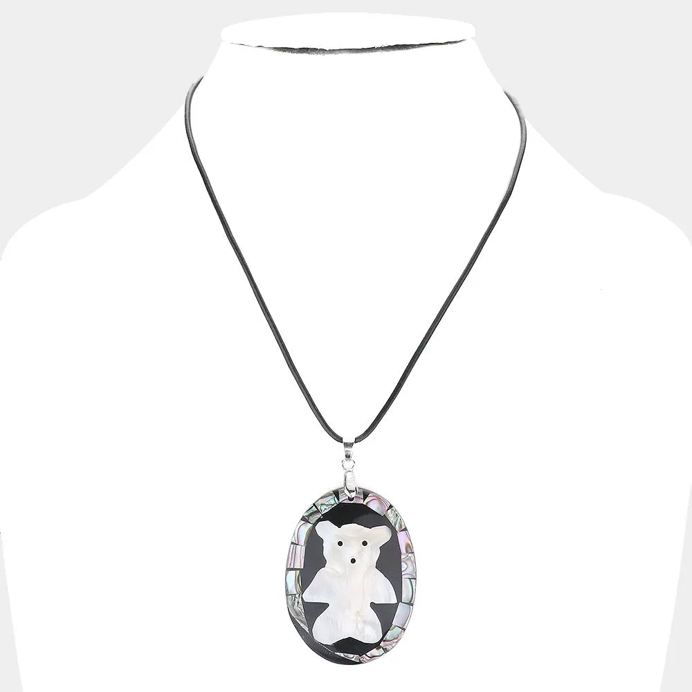 iLLASPARKZ Abalone Bear Pendant Necklace