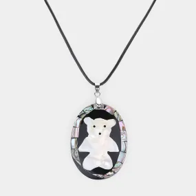 iLLASPARKZ Abalone Bear Pendant Necklace