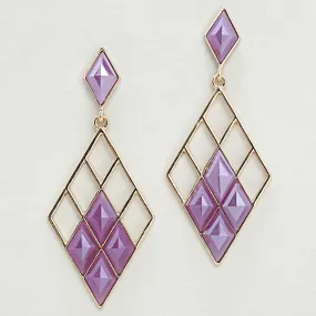 iLLASPARKZ Acrylic Segmented Diamonds Earrings