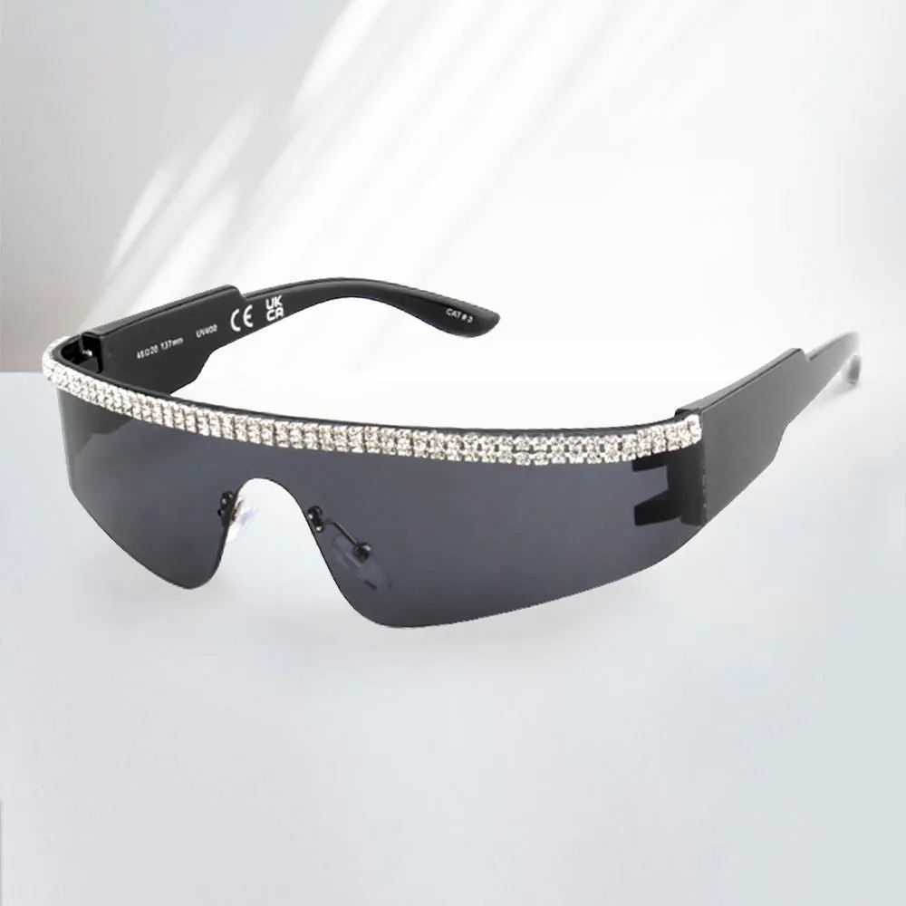 iLLASPARKZ Bling Tinted Visor Style Sunglasses