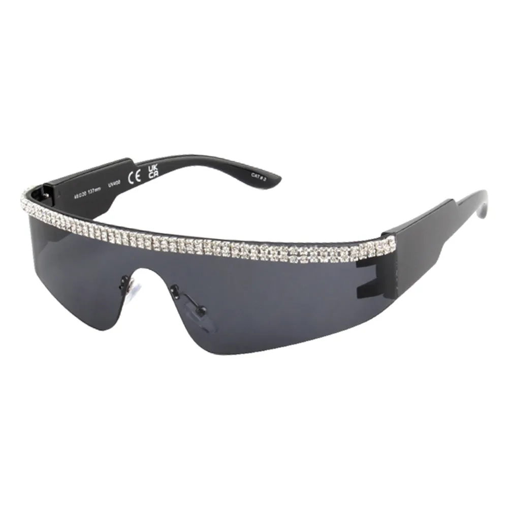 iLLASPARKZ Bling Tinted Visor Style Sunglasses