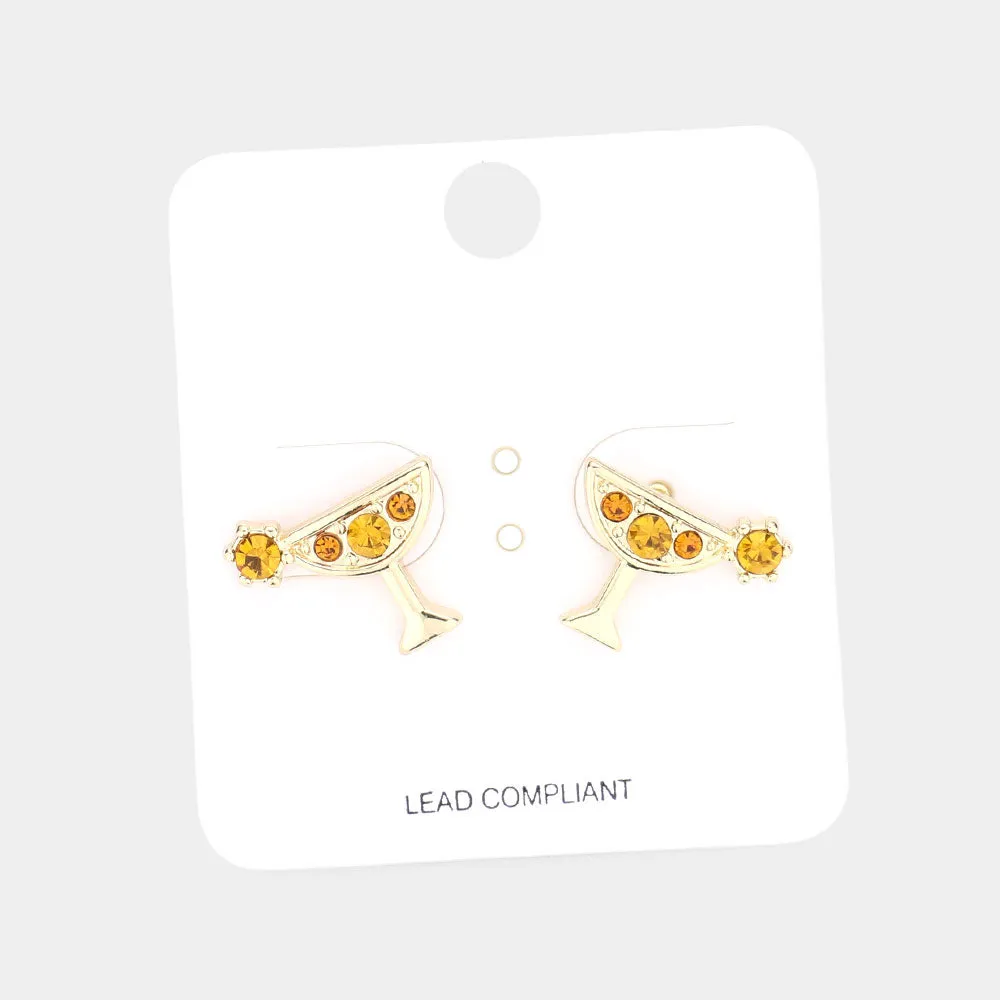 iLLASPARKZ Stone Embellished Cocktail Stud Earrings