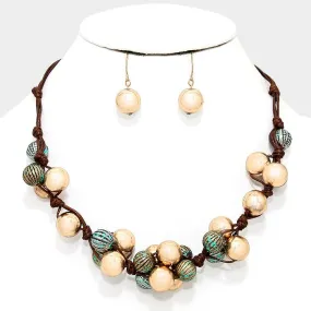 iLLASPARKZ Tied metal bead cluster necklace