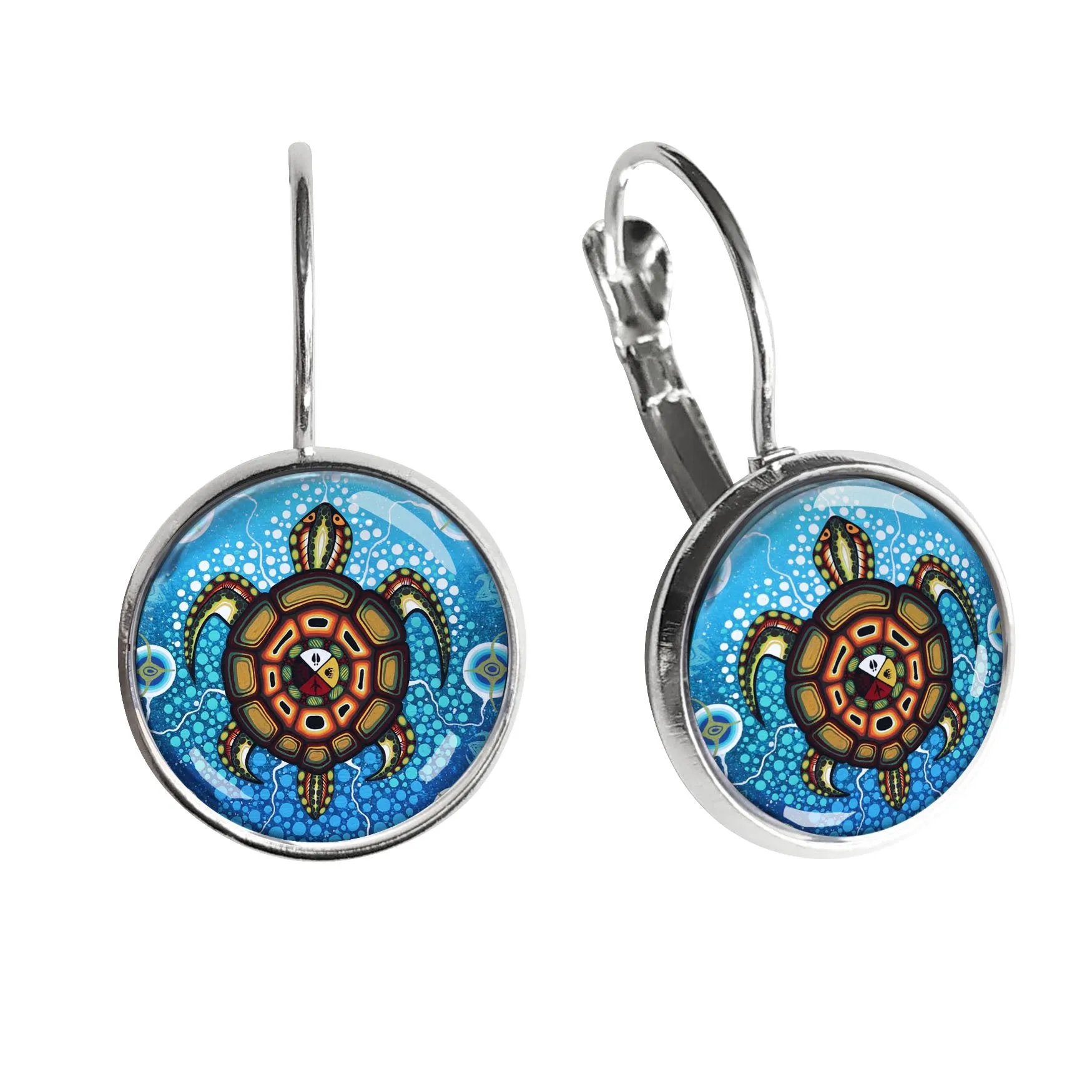 James Jacko Medicine Turtle Dome Glass Earrings