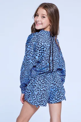 Jenna Streamline Sweatshirt Iris Cheetah