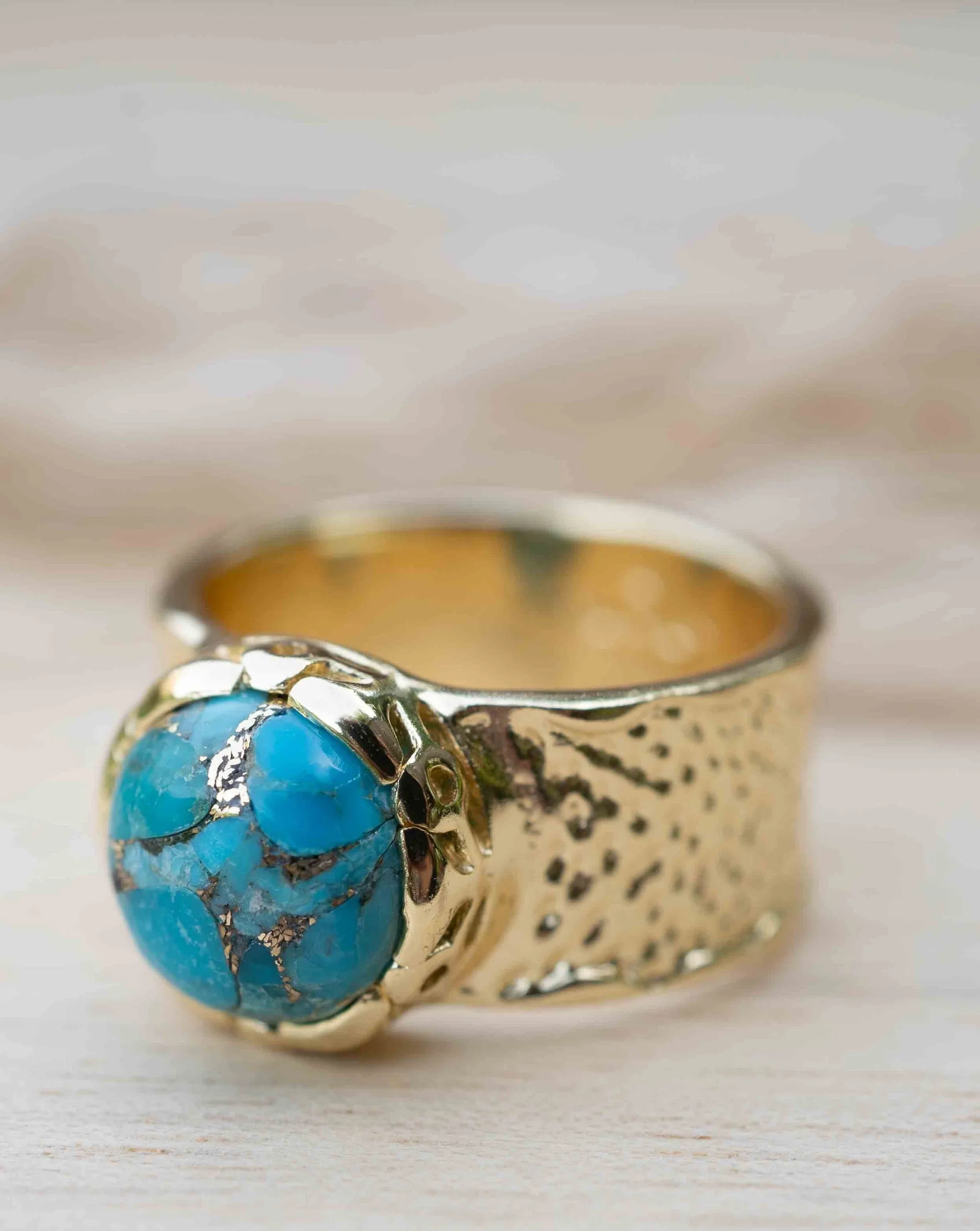 Jocelyn Ring * Turquoise *  Gold Plated * BJR251