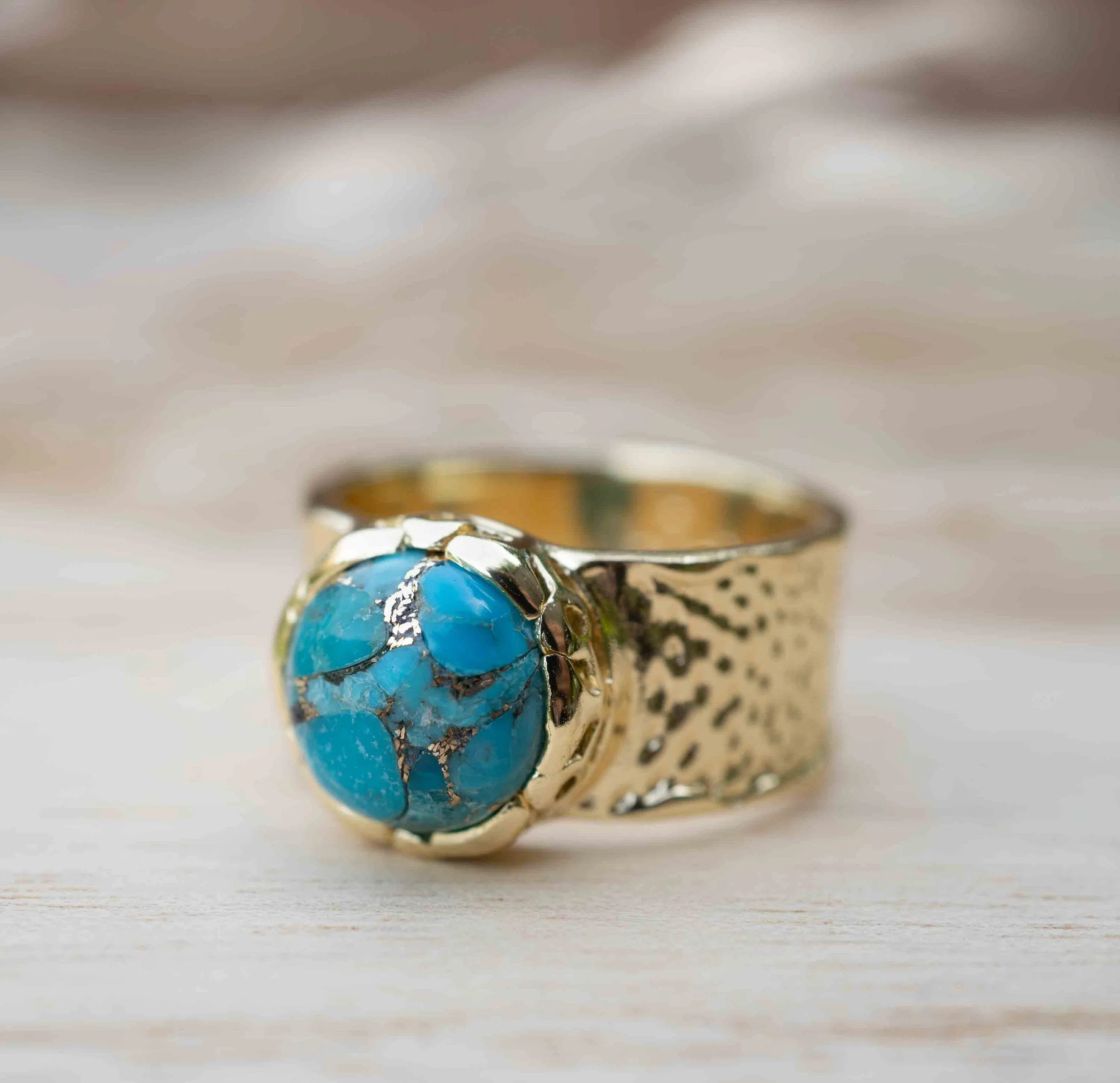 Jocelyn Ring * Turquoise *  Gold Plated * BJR251