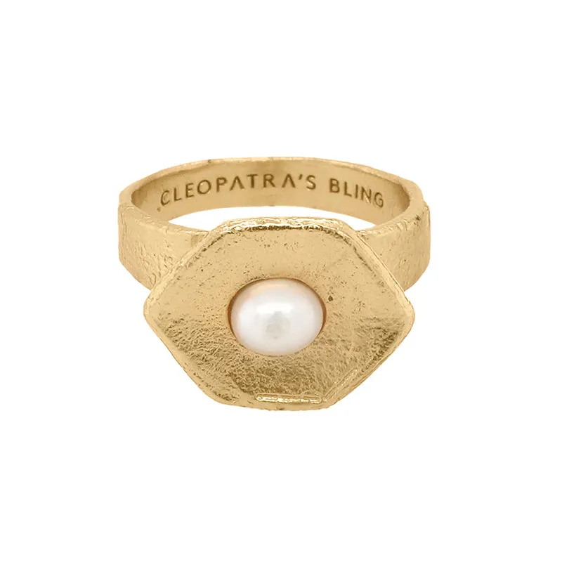 Kore Ring with Pearl - 18K Gold Plated