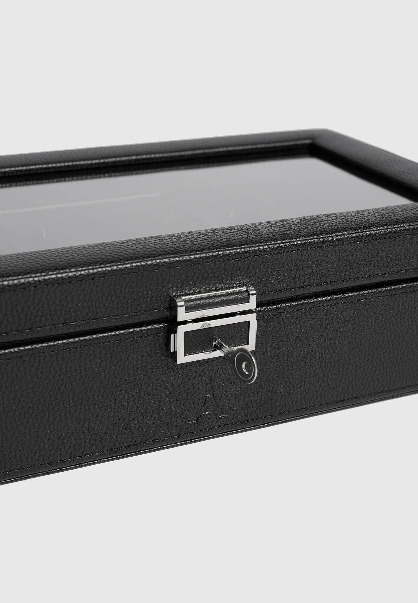 Leather Watch and Jewellery Box - Black