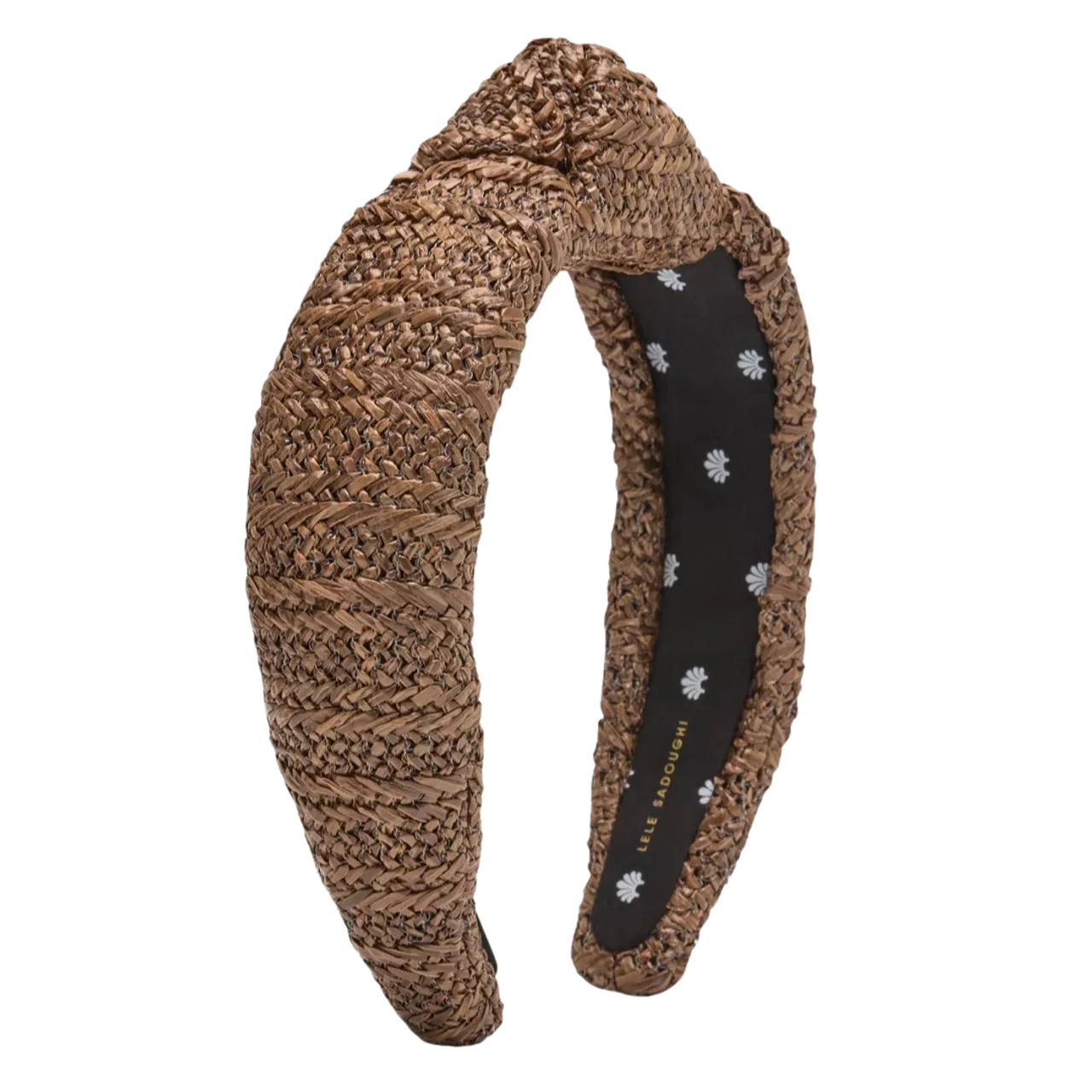 Lele Sadoughi Raffia Knotted Headband, Chocolate