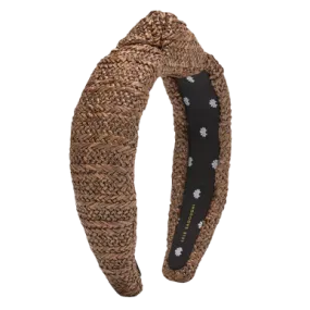 Lele Sadoughi Raffia Knotted Headband, Chocolate