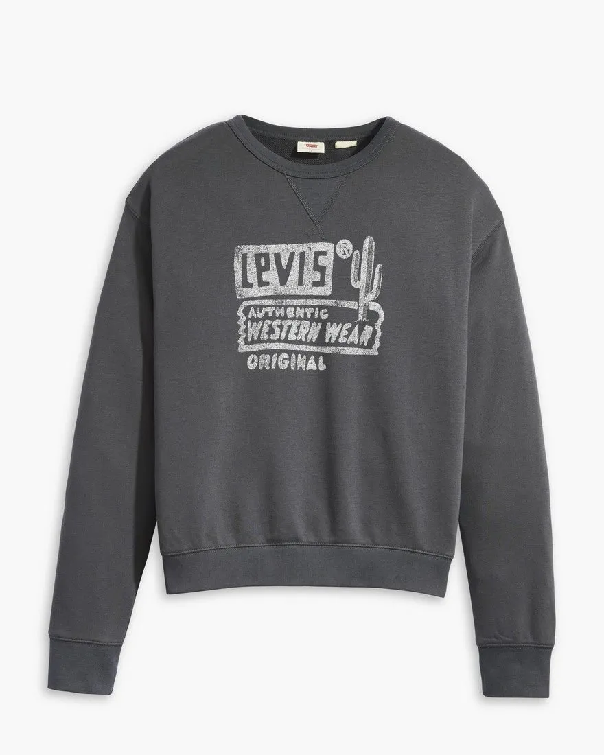 Levi's Graphic Heritage Crew Authentic Western In Black Oyster