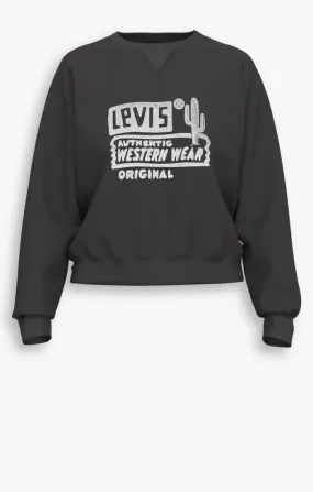 Levi's Graphic Heritage Crew Authentic Western In Black Oyster