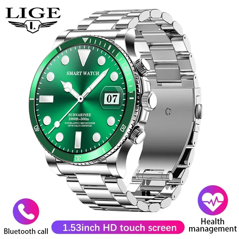 LIGE AI Voice Control Smart Watch Outdoor Sport Fitness Bracelet