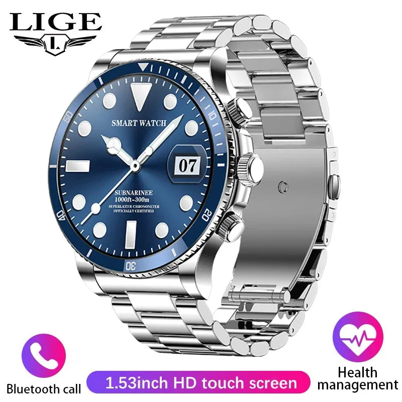 LIGE AI Voice Control Smart Watch Outdoor Sport Fitness Bracelet