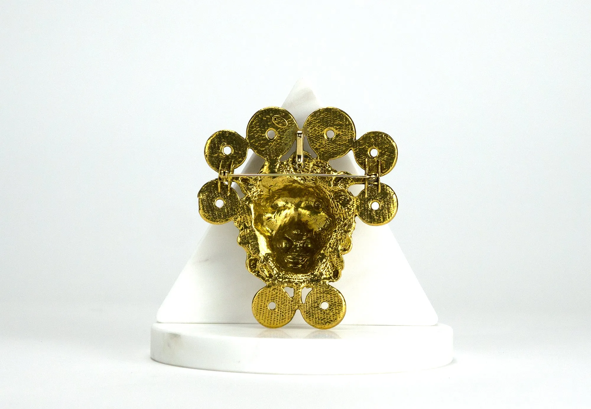 Lion Head Brooch