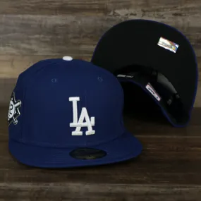 Los Angeles Dodgers Jackie Robinson Side Patch 59Fifty Black Bottom Fitted Cap | Royal Blue