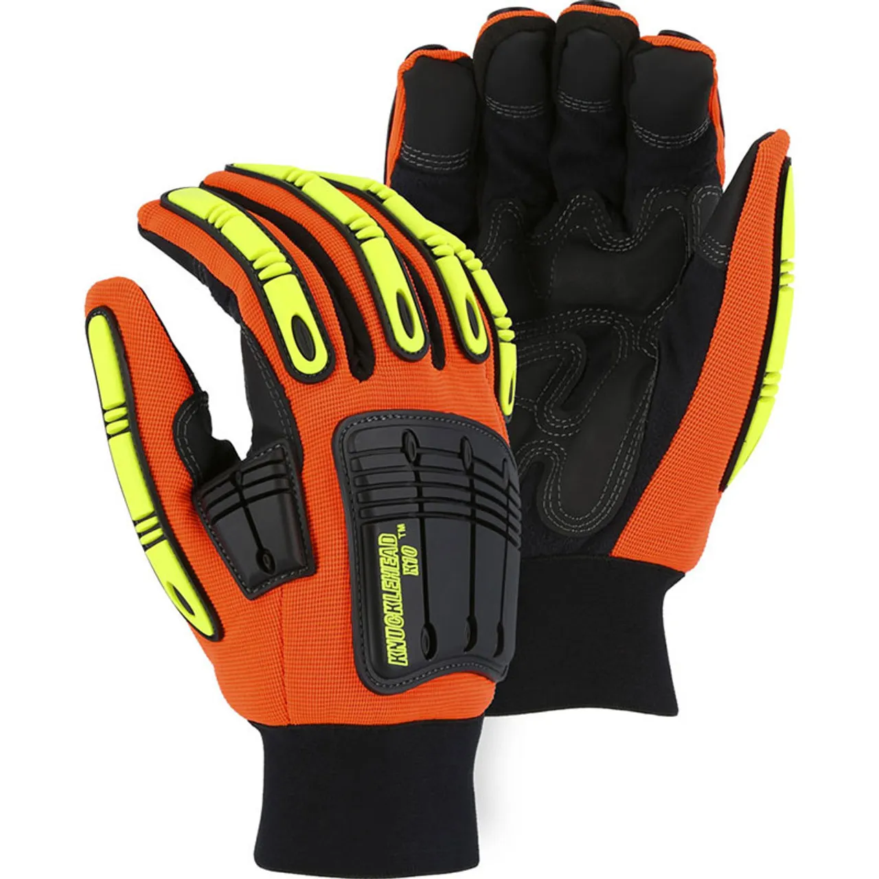 Majestic Box of 12 Pair Hi Vis Cut Level A3 Mechanics Gloves 21247