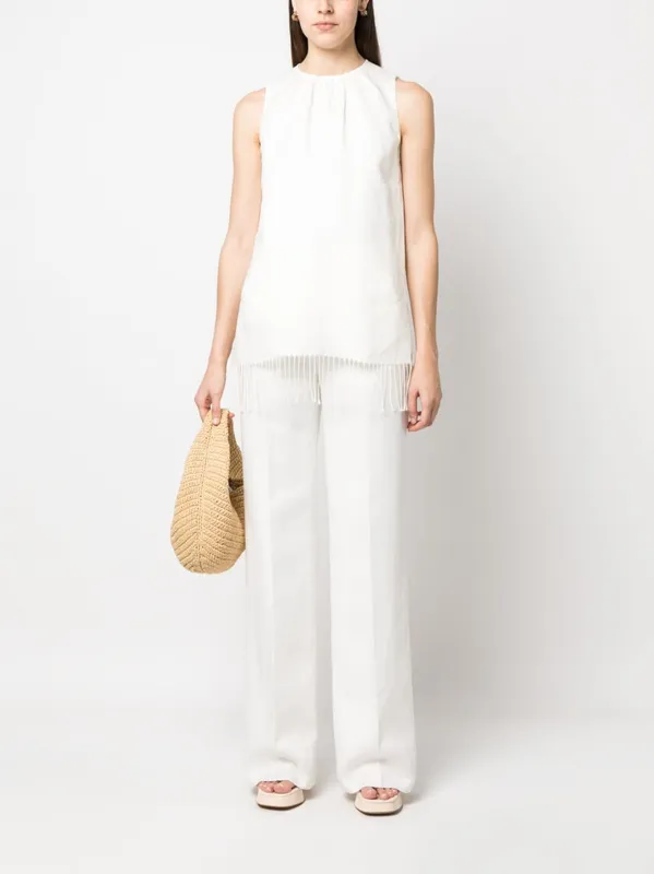 MaxMara  |Linen Sleeveless Plain Medium Tanks & Camisoles